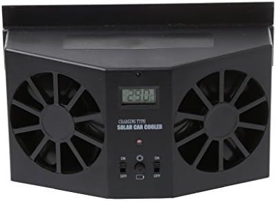 Loair Solar Dual Fan Power Car Front - Window Windshield Auto Air Vent Cooling Exhaust Dual Fan System Cooler (Black)