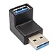Right Angle USB Adapter, VCZHS USB3.0 AM to AF L Shape Converter Adapter USB 3.0 A Male to A Female 90 Degree Angle Plug(Pack of 2)