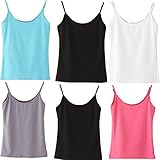 Flyou 6pcs Lady Lace Clip-on Mock Camisole Bra Insert Overlay Modesty Panel