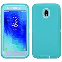 Annymall Galaxy J7 2018 Case, Heavy Duty Shockproof Defender Armor Protective Cover with Built-in Screen Protector for Samsung J7 2018/ Galaxy J7 Aero/ J7 Refine/ J7 Star/ J7 Crown(2018) (Green/green)