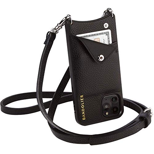 Bandolier Emma Crossbody Phone Case and Wallet Black Leather