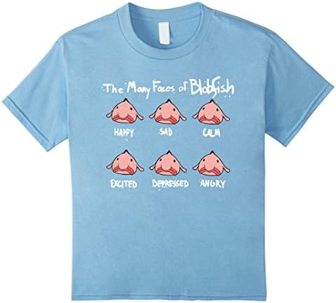 Kids The Many Faces Of Blobfish T-Shirt 10 Baby Blue