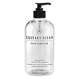 Squeaky Clean Alcohol Free Soap Instant Hand Sanitizer with Moisturising Aloe Vera 16oz. This Advanced Antibacterial Gel Comes in a Handy Pump Bottle