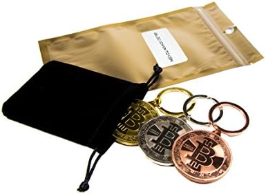 Bitcoin Coin Keychain 3 PCS Set includes Copper / Silver / Golden Color Coins | Cryptocurrency are an Ideal Physical Crypto Hobby Tokens Coins | BTC Bitcoin Commemorative Coin