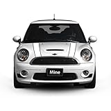 The Pixel Hut gs00166 White with Black Border Hood Stripes for MINI Cooper and S (2007-2013)