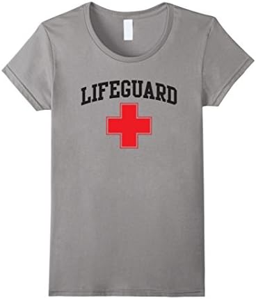 Women's Lifeguard Short Sleeve Grey White T-Shirt XL Slate