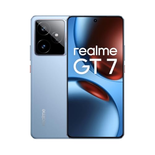 GT7 5G Smartphone,12+512GB, Batería 7000 mAh,Carga 120W,Procesador Dimensity 9400e,IMX906 50MP Cámara,AI Planner,Pantalla Pro-Esports 6000 nits120Hz,IP69,Azul,Exclusivo Amazon,Sin Adaptador