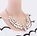 Tzou Lady Fashion Pearl Rhinestone Crystal Chunky Collar Statement Necklace