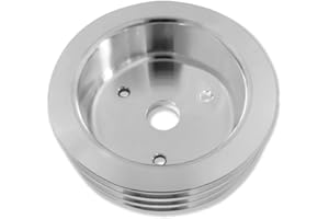 IMOOA Short Water Pump Crankshaft Pulley Triple Groove SWP for Chevy BBC 396 427 454 1965-1968 Polished Aluminum