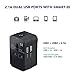 Auxiwa Universal Travel Adapter with Dual 2.1A USB Ports, US UK EU AU Worldwide Wall Adapter, International AC Wall Charger-Black
