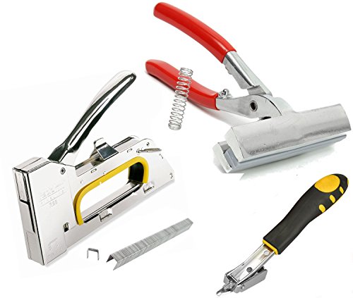 4-In-1,Premium-Quality Staple Gun,2400-Pack Staples,Firm and Convenient Staple Remover,heavy duty Canvas Pliers for Office Home School