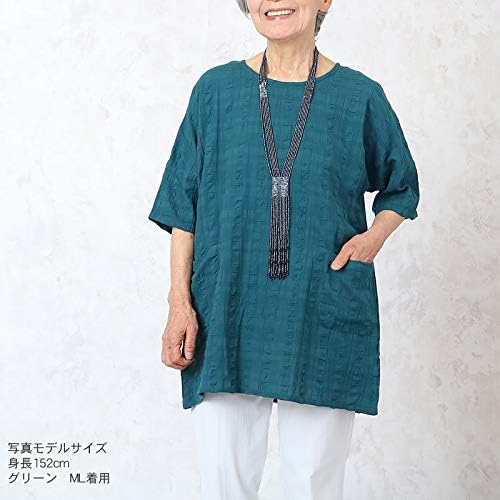 Amazon 綿100 ドビーサッカー 半袖チュニック シニアレディース 春夏 ワンピース チュニック 通販