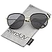 zeroUV Modern Metal Temple Trim Flat Lens Square Sunglasses 55mm
