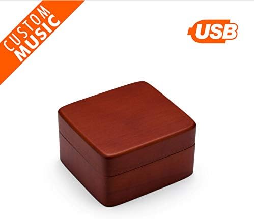 Amazon Com Custom Music Box Upload Your Own Songs With Usb 15 Songs Space Exterior Matte Wood Tone Finish Musical Box With Small Compartment L1 Sensor Usb Recharge Home Kitchen