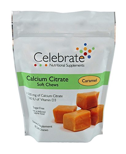 Celebrate Calcium Citrate  Soft Chews, 500 mg, Caramel - 90 Count