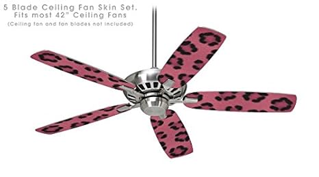 Leopard Skin Pink Ceiling Fan Skin Kit Fits Most 42 Inch Fans