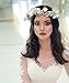 SIZSNM Flower Crown Floral Headband Headpiece Wreath Girls Womens Artificial White Silk Roses Wedding Bridal Kids Toddler Boho
