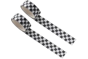Essivox Lot de 2 rubans adhésifs en damier noir et blanc résistant à la décoloration pour arts, artisanat, décoration d'intér