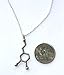Pewter Dopamine Molecule Cast Necklace (18 Inch Chain) Sterling Silver Chain Gift Packaged with an informational Card