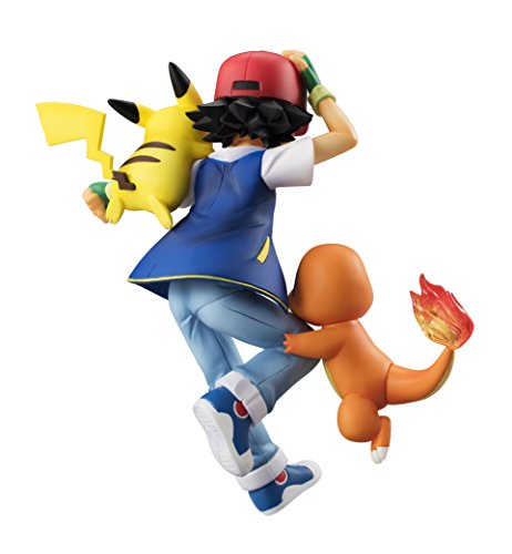 Megahouse Pokemon: Ash Ketchum & Pikachu & Charmander GEM PVC Figure