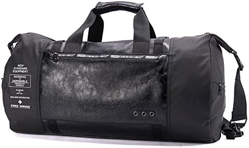 UIYI Mens Leather Sports Yoga Mat Gym Tote Handbag (170131-Black)