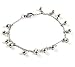 ANBALA Fashion Jewelry Stainless Steel Plated Chain Anklets Ankle Bracelet with Metal Jingle Bells for Women Girls with Adjustable Lobster Clasp[Silver], Mother's Day Gift