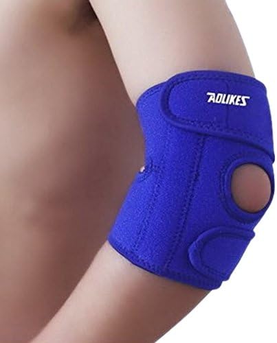 Mcolics Adjustable Neoprene Tennis Golfers Elbow Brace Wrap Arm Support Strap Band, Breathable Compression Sports Elbow Guard Protector Pad for Weightlifting, Tendonitis, Arthritis. 1 Sleeve