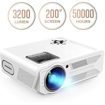 DBPOWER Projector, 3200 Lumens LCD Video Projector, Multimedia Portable Home Theater Projector Support 1080P Compatible With 2 HDMI 2 USB SD VGA AV ...