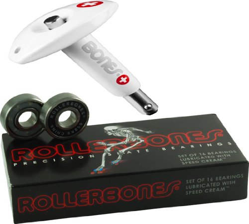 Bundle- 2 Items - Rollerbones 8mm Bearings with Bones Swiss 