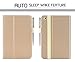 FYY Case for iPad Mini 4/5/2019 - [Super Functional Series] Premium PU Leather Case with Apple Pencil Holder for Apple iPad Mini 4/5/2019 Gold (with Auto Wake/Sleep Feature)