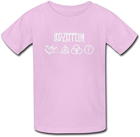 Ambom Youth Led Zeppelin Kids Boys And Girls Short Sleeves T-Shirt S Pink