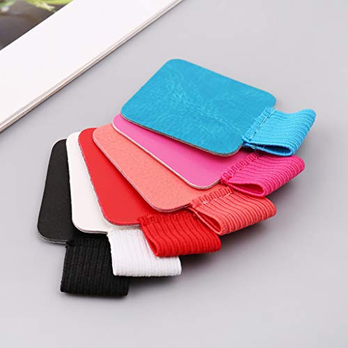 JUNESUN 3pcs Square Self-Adhesive Leather Pen Clip Pencil Elastic Loop for Notebooks Journals Clipboards Pens Holder - Thumbnail 3