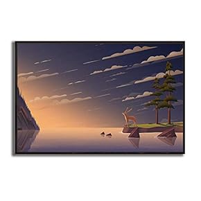 Framed Canvas Wall Art for Living Room, Bedroom Dreamland Theme Canvas Prints for Modern Home Decoration Ready to Hang - 16"x24" inches