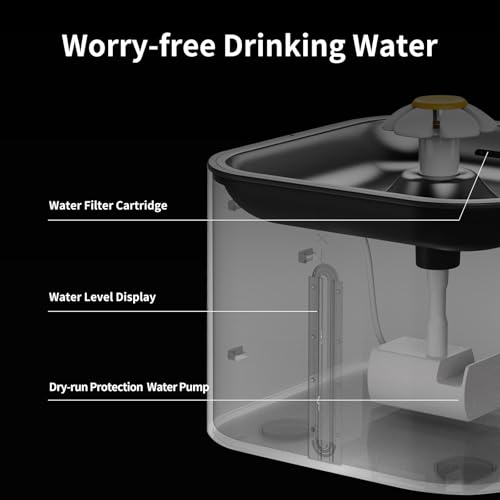 DOEL 2-in-1 Automatic Cat Feeder and Water Dispenser, Large-Capacity 6L Dry Food Dispenser + 2.5L Water Dispenser with App Control, Voice Recording, Scheduled Feeding for Cats and Small Dogs (Black)