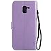 alaxy J6 2018 Case, Lacass Cat Tree Pattern PU Leather Flip Wallet Case Cover Kickstand with Card Slots and Wrist Strap for Samsung Galaxy J6 (2018) - Lavender
