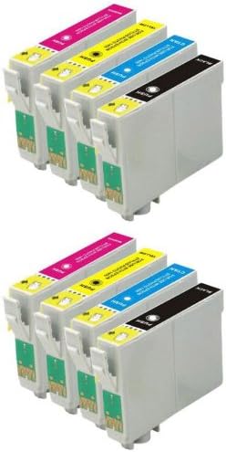 2 Full Sets : 8 High Capacity Compatible InK Cartridges 2xT1281 Black 2xT1282 Cyan2x T1283 Magenta 2xT1284 Yellow For Epson S22 SX125 SX130 SX235 BX305F BX305FW PLUS SX420W SX425W SX430W SX435W SX438 SX440 SX445W inkjet Printer