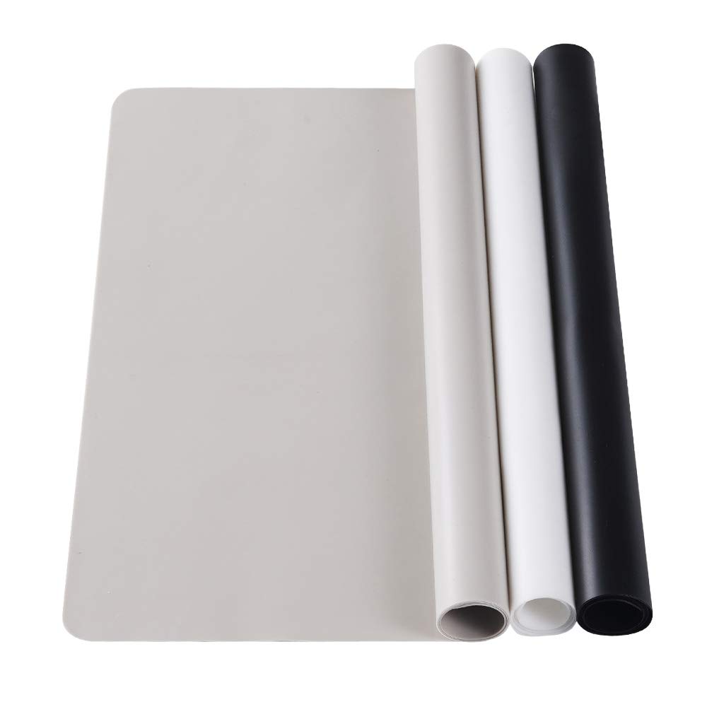 Photo 1 of 2 Pack Silicone mat Large Silicone Sheets for Crafts, Liquid, Resin Jewelry Casting Molds Mat, Silicone Placemat 15.7” x 11.8” (Black & Gray & Beige)