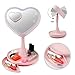 Makeup Mirror with Light, ProCIV Heart Shaped Vanity Cosmetic LED Mirror High-definition Creative Table Lamp, 7- Color Changing Night Light For Bedroom & Home Decoration