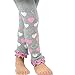 TeeHee Kids Girls Leggings with Ruffle Bottom 3 Pair Pack (3-5Y, Hearts)