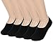 Leotruny 5-Pack Women's Non Slip No Show Socks for Sneakers,Booties (Women shoe size:5-9.5, C03-Black)