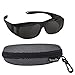 Bezzee-Pro Fit Over Polarized Sunglasses for Men Women - Wear Over Your Regular Glasses and Prescription Glasses - Reduces Glare Lightweight & Comfortable - Black Matt