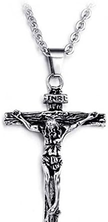 HotVally Fashion Cross Silver Gold plated Stainless Steel Pendant Necklace (#NS10)