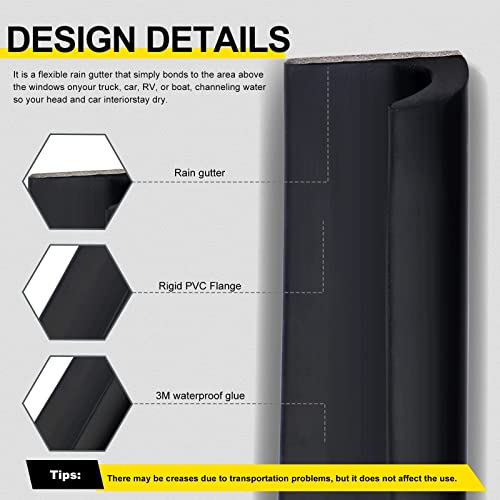 RV Rain Gutter 1/2 Inch Height Plastic Drip Rail PVC Rain Strip Roof