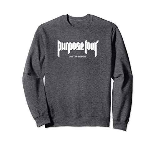 Unisex Justin Bieber White Purpose Tour Merch Logo Sweatshirt Medium Dark Heather