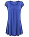 Jazzco Womens Scoop Shirring Neckline Short Sleeve Tunic Tops