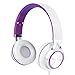 Intone Ms200 Stereo Low Bass Folding and Adjustable Headphone Earbuds - White / Purple