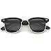 zeroUV Premium Half Frame Horn Rimmed Sunglasses with Metal Rivets