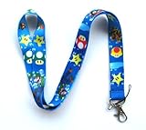 Super Mario Blue Keychain Lanyard
