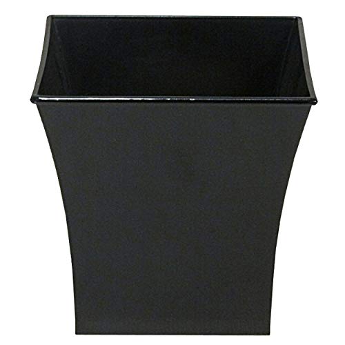 Admired by Nature 7" Square Plastic Pot - Glazed Black - for Home Decor, Office…