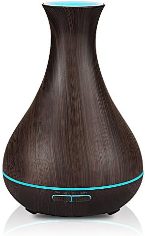 400ml Essential Oils Diffuser, New Design - Quieter, Longer Mist Output Time 6-12 Hours |7-Color LED Soft Light for Home, Office